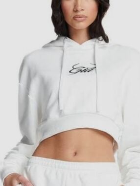 I.AM.GIA Crop Hoodie M White